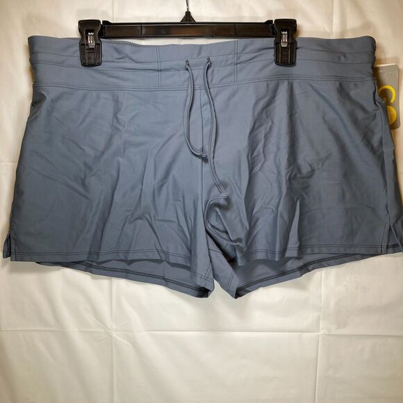 Go Gossip Women's Cover-Up Board Shorts w Drawstring, Gray, XL - Picture 12 of 16